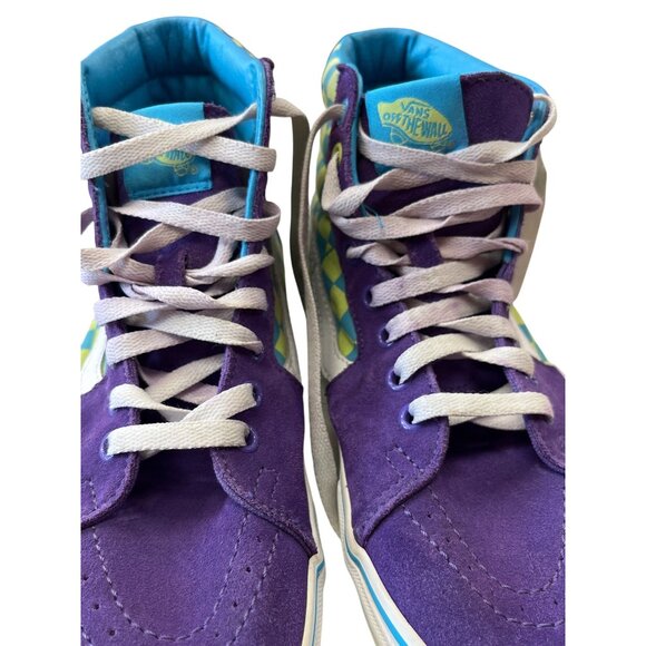 Vans unisex Sk8 Hi Purple Green Checkerboard Sneaker Sz 9 SKU 8997 - Picture 16 of 16